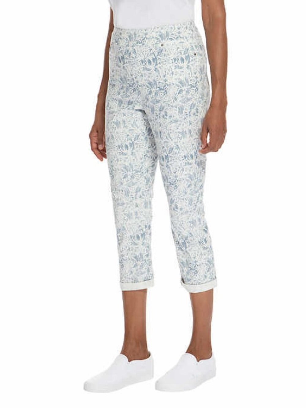 Mario Serrani Womens Roll Cuff Capri Pants